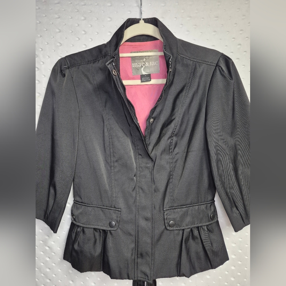 mac & jac Women's Black Jacket with Pink Lining